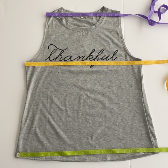 🌸 NWOT Women’s Thankful Tank Top L/XL - Picture 3 of 5